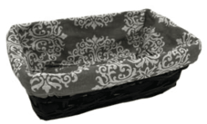 Hovedbilde Sort kurv med grått mønstret trekk 